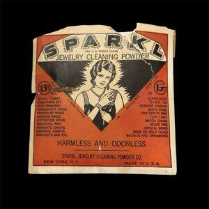 Antique Jewelry Cleaning Powder, Vintage, Sparkl In Pkg Hard To Find, Primitive